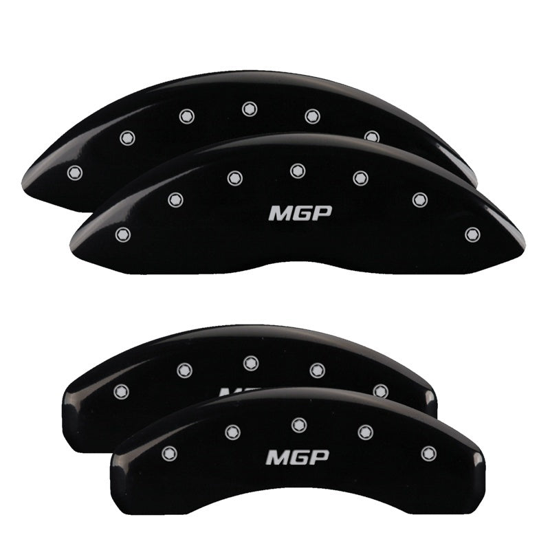 MGP 4 Caliper Covers Engraved Front Cobra Rear Snake Yellow Finish Black Char 2008 Ford Mustang