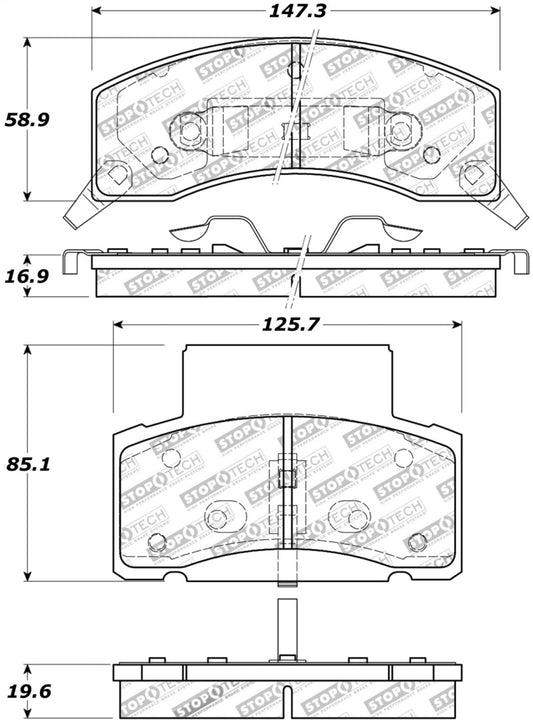 StopTech Sport Brake Pads w/Shims and Hardware