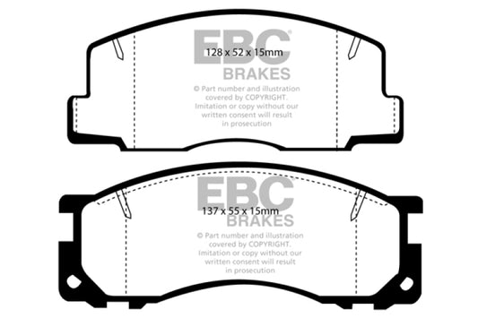 EBC 90-93 Toyota Previa Rear Drums Ultimax2 Front Brake Pads