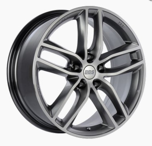 BBS SX 19x8.5 5x112 ET46 Gloss Platinum Diamond Cut Face Wheel -82mm PFS/Clip Required