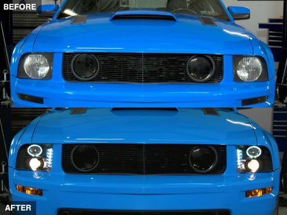 Raxiom 05-09 Ford Mustang Excluding GT500 LED Halo Projector Headlights- Blk Housing (Clear Lens)