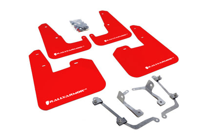 Rally Armor 08-11 Subaru STI (Hatch Only) / 11-14 WRX (Hatch Only) Red UR Mud Flap w/White Logo