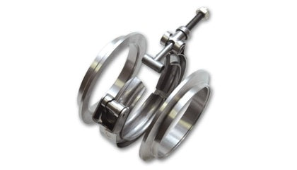 Vibrant - T304 SS V-Band Flange Assembly for 4in O.D. Tubing incl 2 V-Band flanges & 1 V-Band Clamp