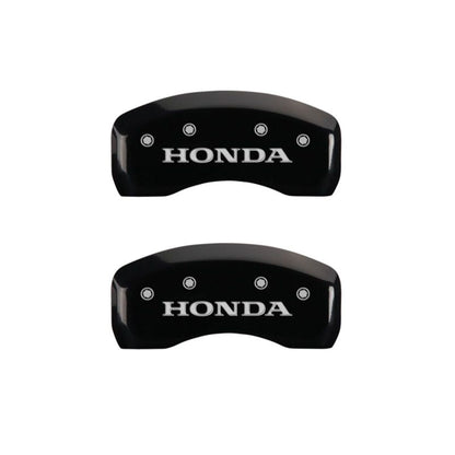 MGP 4 Caliper Covers Engraved Front & Rear Honda Black finish silver ch