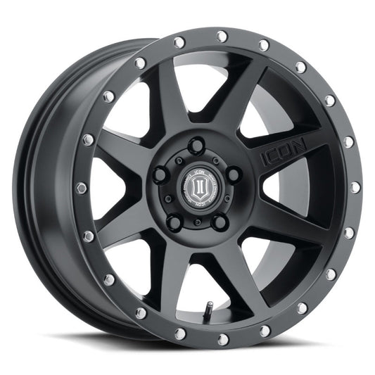 ICON Rebound 17x8.5 5x4.5 0mm Offset 4.75in BS 71.5mm Bore Satin Black Wheel