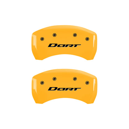 MGP 4 Caliper Covers Engraved Front & Rear With out stripes/Dart Yellow finish black ch