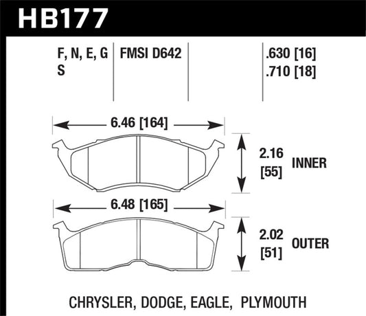 Hawk 95-97 Dodge Neon HT-10 Street Front Brake Pads