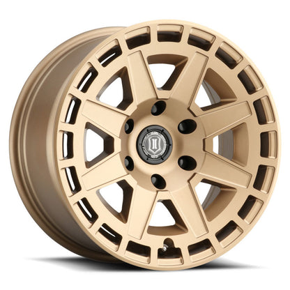 ICON Compass 17x8.5 5x5 -6mm Offset 4.5in BS Satin Brass Wheel