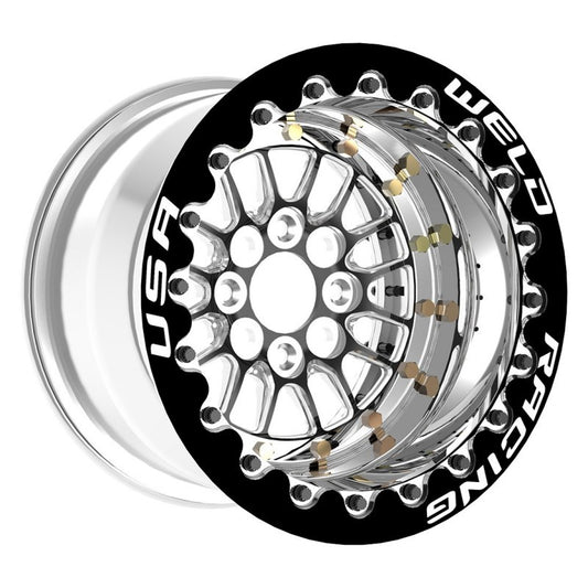 Weld Tuner Import Drag 13x11 / 4x100mm BP / 4.5in. BS Black Center Black Double Beadlock MT Wheel