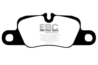 EBC 12-15 Porsche 911 (991) (Cast Iron Rotor only) 3.8 Carrera S Redstuff Rear Brake Pads