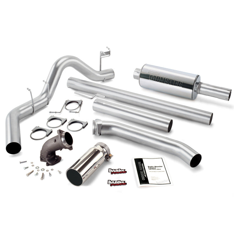 Banks Power 98-02 Dodge 5.9L Std Cab Monster Exh w/ Power Elbow - SS Single Exh w/ Chrome Tip