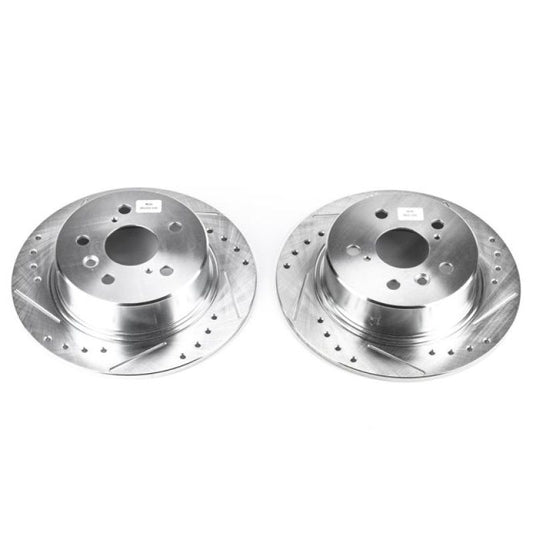 Power Stop 95-99 Toyota Avalon Rear Evolution Drilled & Slotted Rotors - Pair