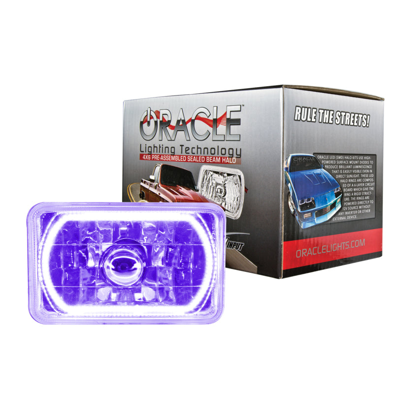 Oracle Pre-Installed Lights 4x6 IN. Sealed Beam - UV/Purple Halo SEE WARRANTY