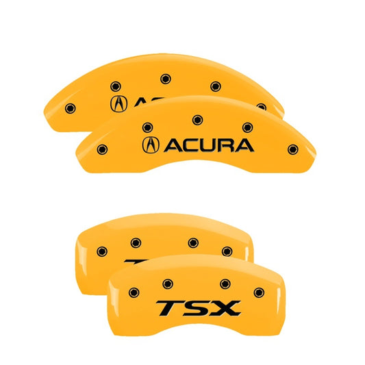 MGP 4 Caliper Covers Engraved Front Acura Rear TSX Yellow Finish Black Char 2005 Acura TSX