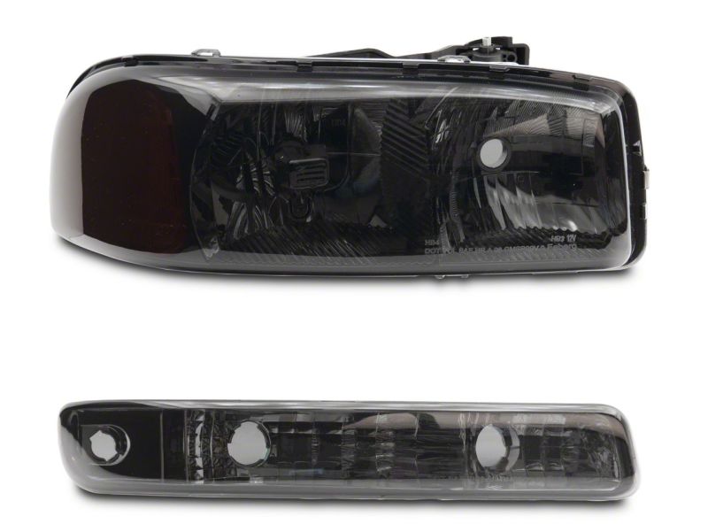 Raxiom 99-06 GMC Sierra 1500 Axial Series OEM Crystal Rep Headlights- Chrome Housing- Smoked Lens