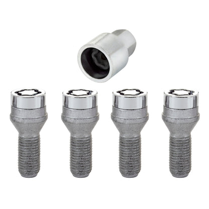 McGard Wheel Lock Bolt Set - 4pk. (Cone Seat) M14X1.5 / 17mm Hex / 27.5mm Shank Length - Chrome