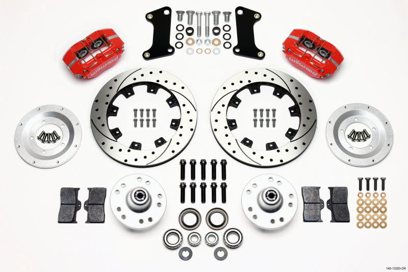 Wilwood Dynapro Dust-Boot Front Kit 12.19in Drilled Red 67-69 Camaro 64-72 Nova Chevelle