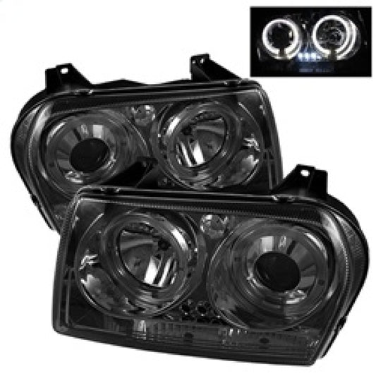 Spyder Chrysler 300 05-08 Projector Headlights LED Halo LED Smke (Not Included) PRO-YD-C305-HL-SM