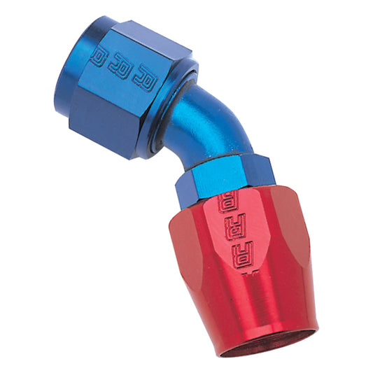 Russell Performance -8 AN Red/Blue 45 Degree Full Flow Hose End