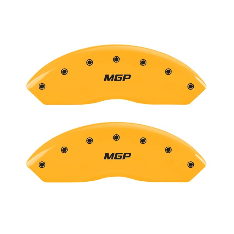 MGP 2 Caliper Covers Engraved Front MGP Yellow Finish Black Char 1998 Chevrolet Express 2500