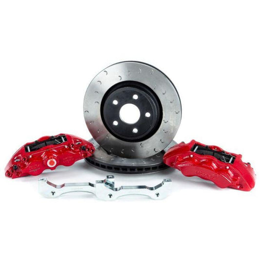 Alcon 2018+ Jeep JL 350x32mm Rotors 6-Piston Red Calipers Front Brake Upgrade Kit