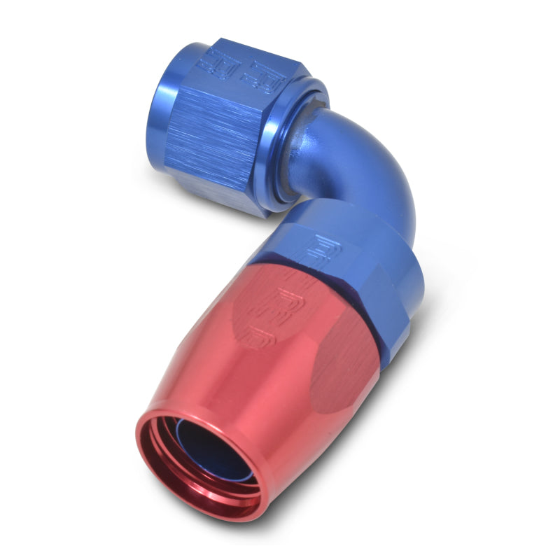 Russell Performance -4 AN Red/Blue 90 Degree Full Flow Hose End