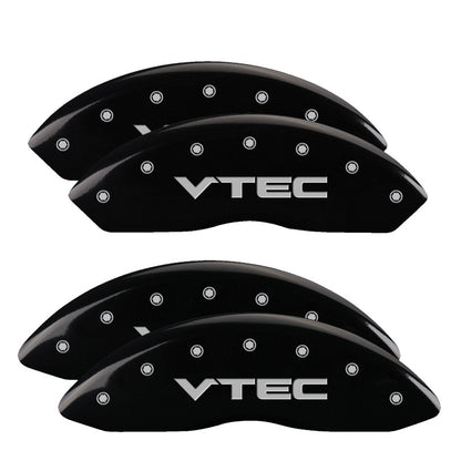 MGP 4 Caliper Covers Engraved Front & Rear Vtech Black finish silver ch