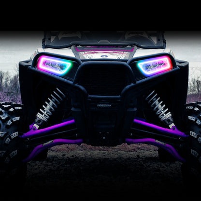 Oracle 1421 Polaris RZR 900/1000 Turbo Dynamic RGB+A Seq Turn Signal Headlight Halo KitSEE WARRANTY