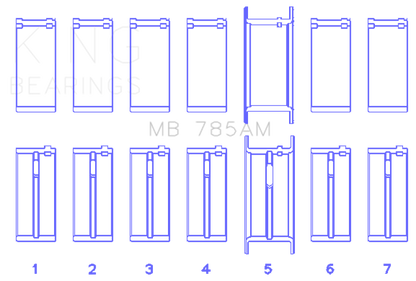 King Ford 200 3.3L 12V (Size +0.20) Main Bearing Set