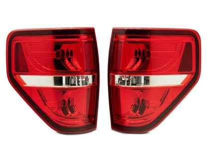 Raxiom 09-14 Ford F-150 Styleside Tail Lights- Chrome Housing - Red/Clear Lens
