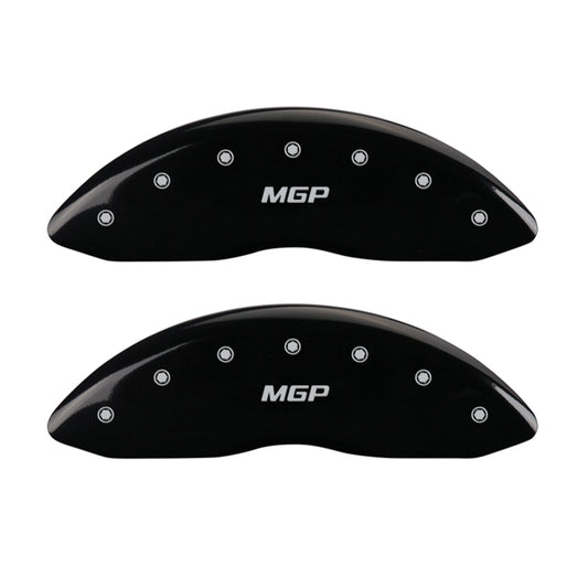 MGP 4 Caliper Covers Engraved Front & Rear MGP Black finish silver ch