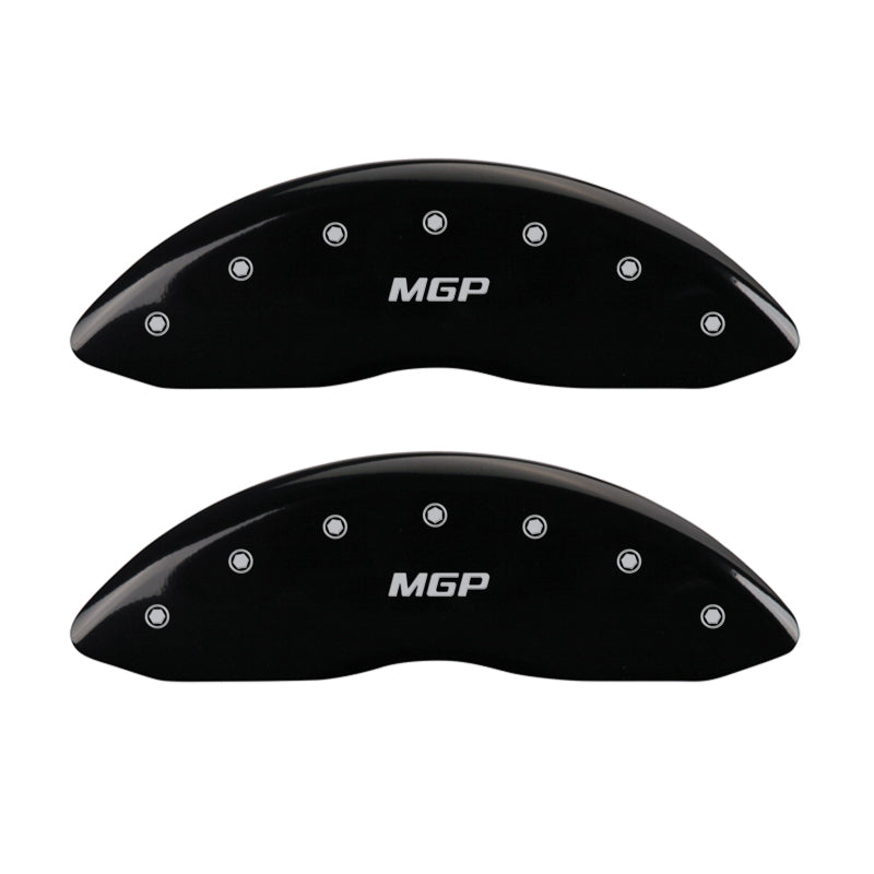 MGP Front set 2 Caliper Covers Engraved Front MGP Black finish silver ch