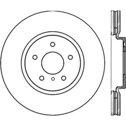 StopTech Power Slot 09 Nissan 370z / 08-09 Infiniti G37 Slotted Front Left CRYO Rotor