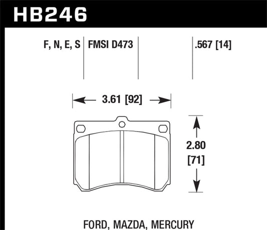 Hawk 90-98 Mazda Protege / 90-95 Mazda 323 HT-10 Race Front Brake Pads