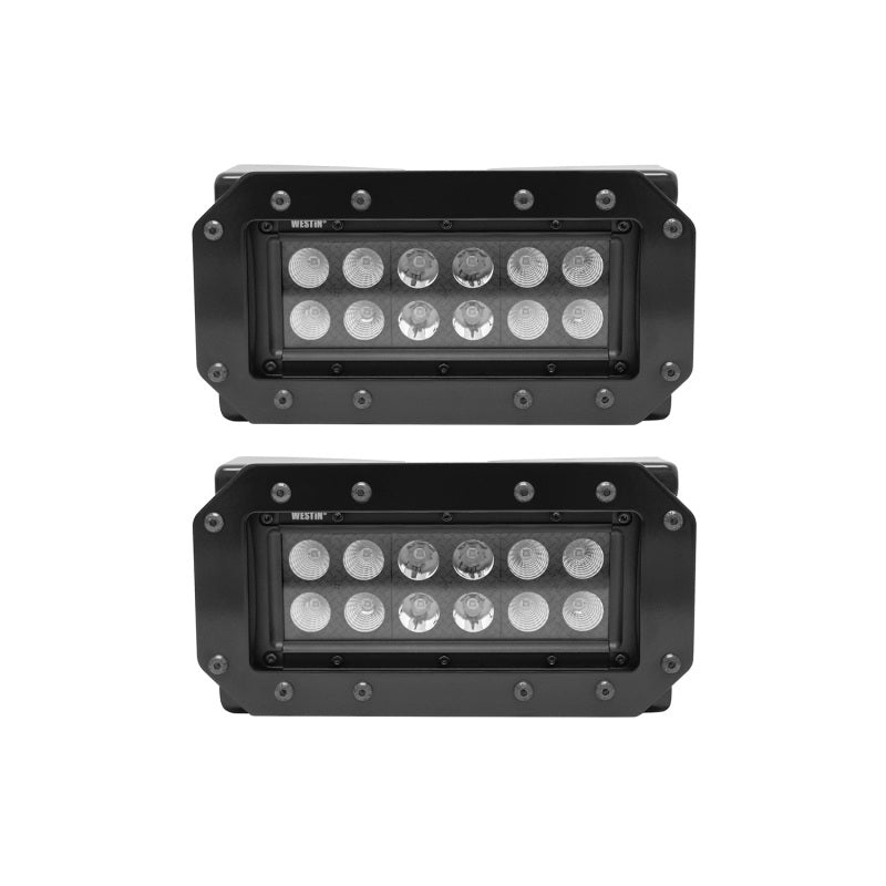 Westin HDX Flush Mount B-FORCE LED Light Kit (Set of 2) w/wiring harness - Black