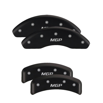 MGP 4 Caliper Covers Engraved Front & Rear MGP Red Finish Silver Char 2019 Lincoln Continental