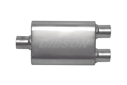 Gibson CFT Superflow Center/Dual Oval Muffler - 4x9x13in/2.25in Inlet/2.25in Outlet - Stainless