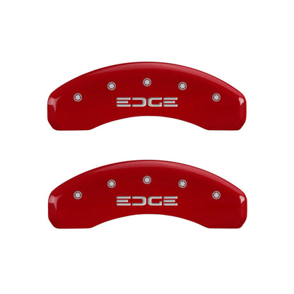 MGP 4 Caliper Covers Engraved Front & Rear Edge Red finish silver ch