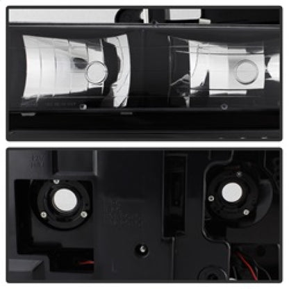 xTune Chevy Suburban 94-98 Headlights w/ Corner & Parking Lights 8pcs Black HD-JH-CCK88-AM-BK-SET