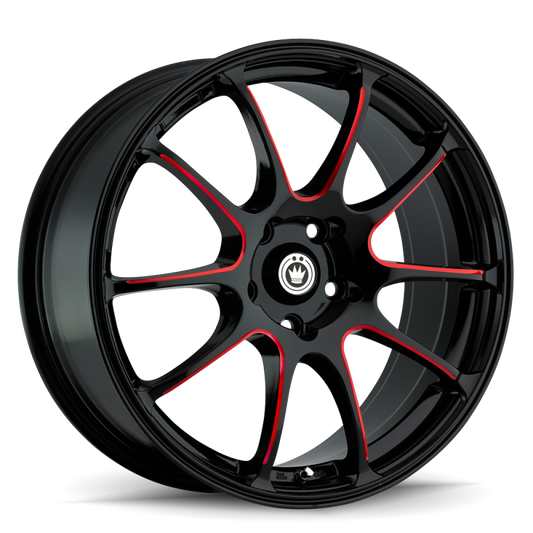 Konig Illusion 17x7 5x114.3 ET40 Black/Ball Cut Red