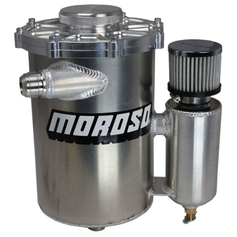 Moroso 13in Tall 7in Dia 5qt Dry Sump Tank w/Breather Tank