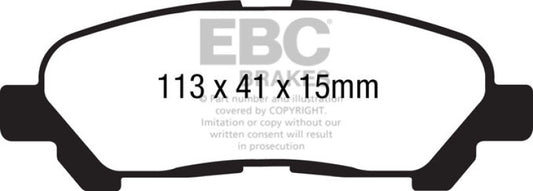 EBC 09-13 Toyota Highlander 2.7 2WD/4WD Ultimax2 Rear Brake Pads