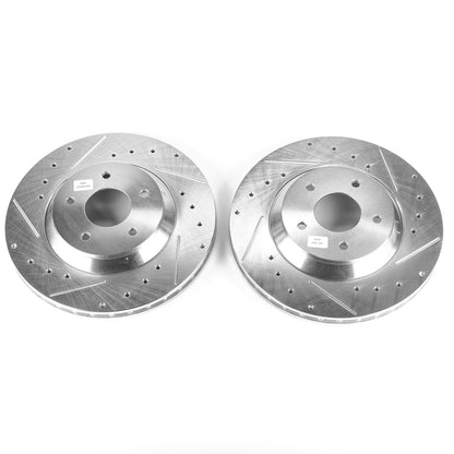 Power Stop 88-96 Chevrolet Corvette Front Evolution Drilled & Slotted Rotors - Pair