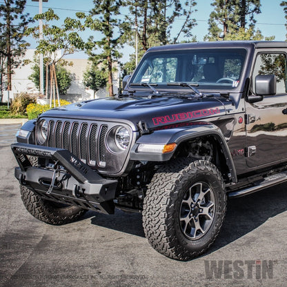 Westin 18-19 Jeep Wrangler JL Stubby Front Bumper - Textured Black