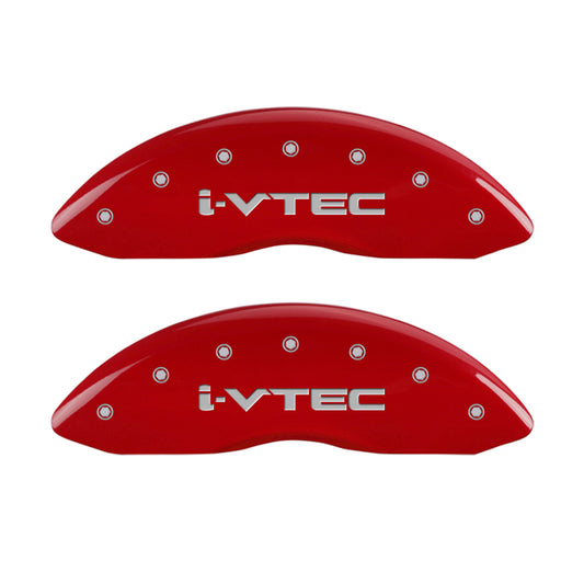 MGP 4 Caliper Covers Engraved Front & Rear i-Vtec Red finish silver ch