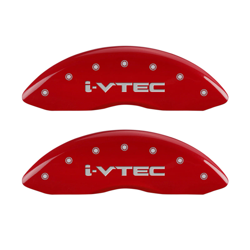 MGP 4 Caliper Covers Engraved Front & Rear i-Vtec Red finish silver ch