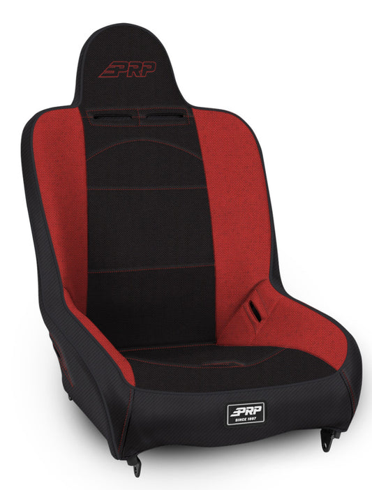 PRP Premier High Back Suspension Seat (Two Neck Slots) - Black/Red