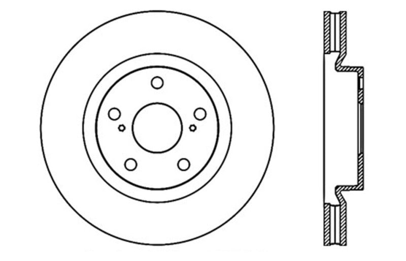 StopTech 07-09 Lexus ES 250/ES 300/ ES330/ES350 SportStop Slotted & Drilled Right Front Rotor