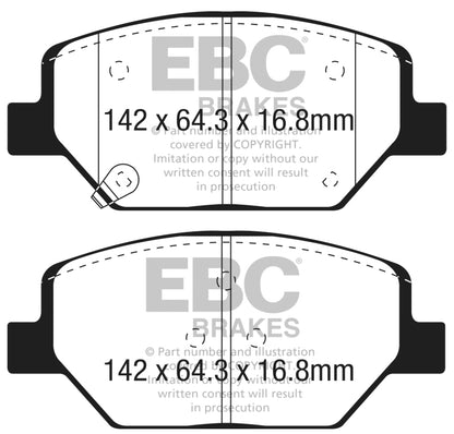 EBC 2018+ Chevrolet Equinox 1.5L Turbo (J17) Yellowstuff Front Brake Pads