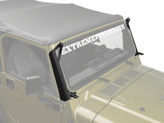 Raxiom 97-06 Jeep Wrangler TJ 50-In LED Light Bar Windshield Mount w/ Auxilliary Bracket